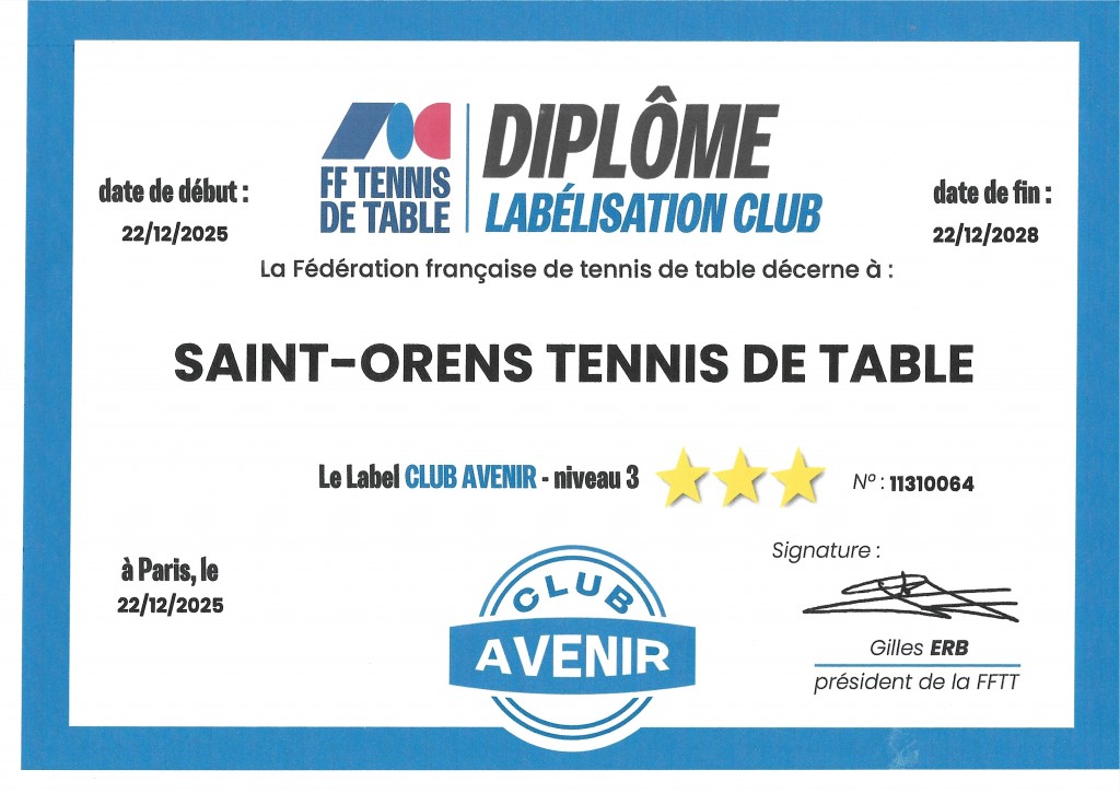 Diplôme Club avenir